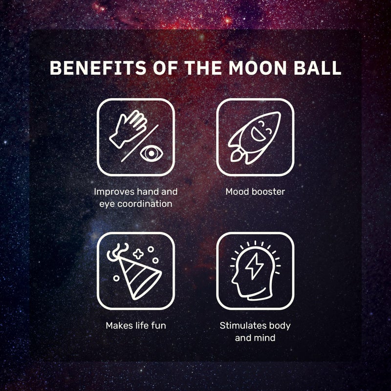 Waboba Moon Ball - Super High Bouncing Ball - Neon Coloured Indoor and Outdoor Ball Ages - Make Pop Sounds - Easy to Grip  Blue - (65 mm - Image 5